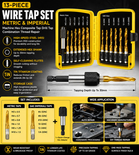 13pcs titanium coated sae - coated,