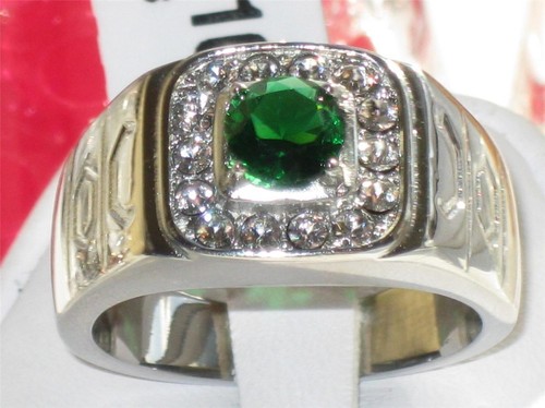Mens emerald ring stainless