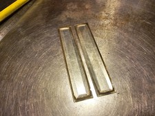 Antique PAIR clock BEVELED GLASS PANELS 195 mm x 40 mm clockmakers spares