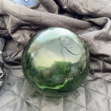Vintage Large Green Glass Ball Float Fisherman Buoy 