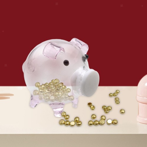 Piggy bank clear glass pig - piggy,