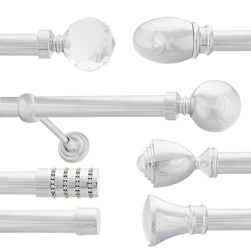 Metal curtain pole set - metal,