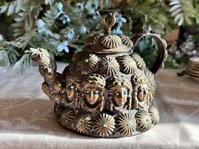 Antique Artisan Metal Teapot /