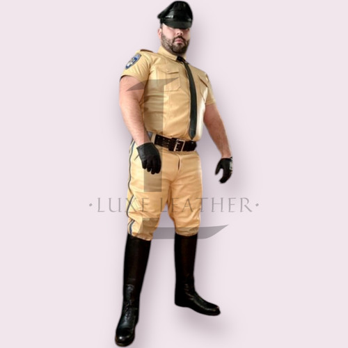Men yellow leather - full, suit