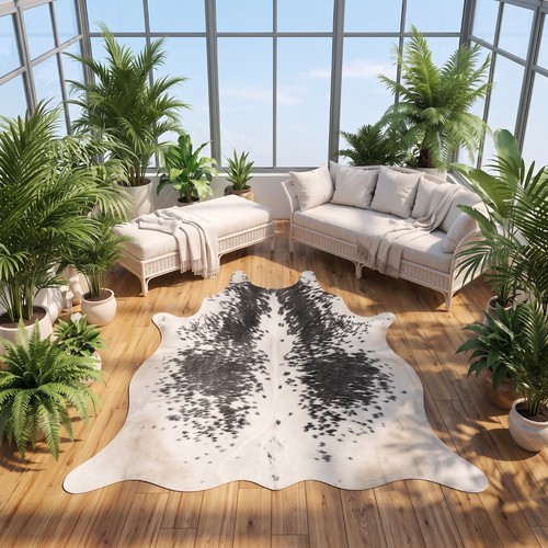 Natural cowhide rug genuine - natural,