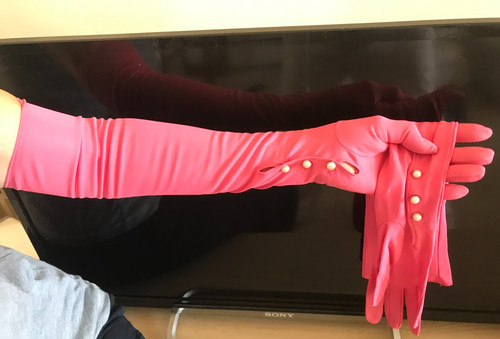 Cerise pink over elbow size - pink,