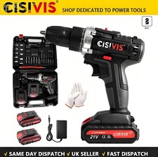 2*Battery 21V Cordless Drill Set High-Power Electric Screwdriver Set