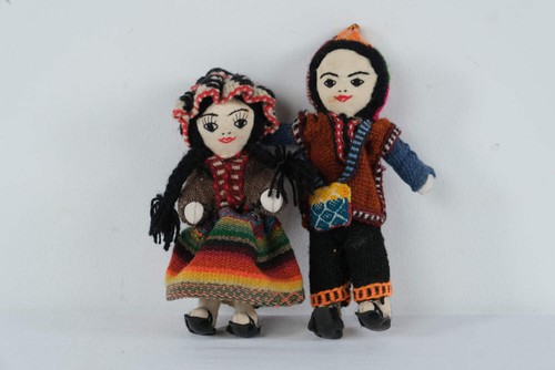 Vintage peruvian folk art doll - folk,