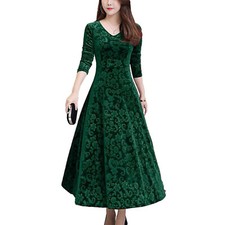 UK Women's Elegant Velvet Long