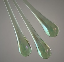 3 15cm Long Aqua Green Oily Murano? Glass Chandelier Tear Drop Xmas Ornament 