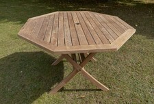 Barlow Tyrie Folding Hexagonal Teak Garden Patio Dining Table