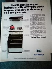 Ama6 Ephemera 1975 advert new world gas cooker 