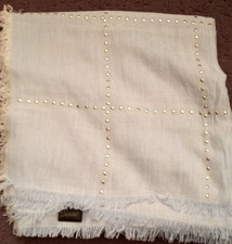 Ladies' Scarf/Shawl in pale blue, white and silver