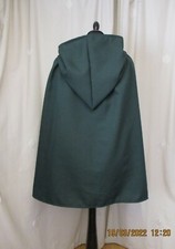 DARK GREEN HOODED CAPE/CLOAK  FAIRY - WOODFOLK- HOBBIT 