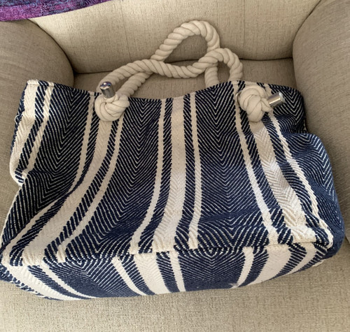 Lovely big blue white striped - big,