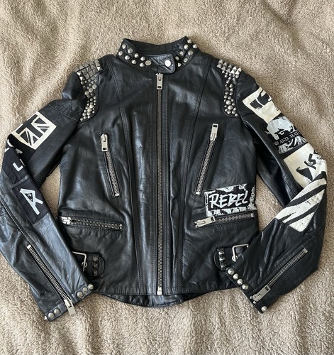Diesel studded leather jacket - studded,