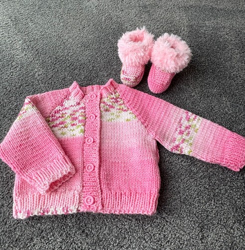 Hand knitted pink multi - ,