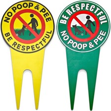 No Dog Poop Signs Yard Signs 2Pcs Double-Sided 12 X 6In Aluminum UV Protected We