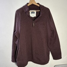 WEIRD FISH Dark Red XL Men's Sweater 1/4 Zip with side pockets.