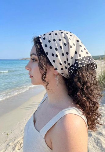 Polka dot satin bandana - polka,