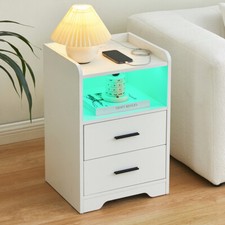 Bedside Table High Gloss LED