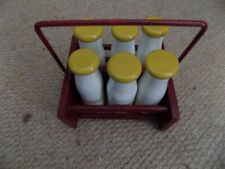 VINTAGE Milk Bottles and crate Wooden Toy Suntoys of Bristol
