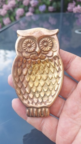 Vintage brass owl - brass,