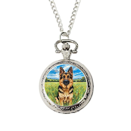 German shepherd pocket watch - german,