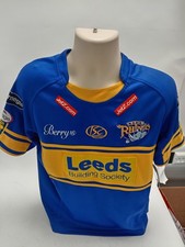 Leeds Rhinos Rugby Shirt XL ISC Super League Home Jersey Blue Yellow