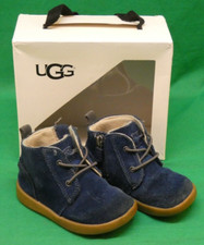UGG Kristjan Childrens Blue Suede Boots UK 4/5 12-18 Months USED