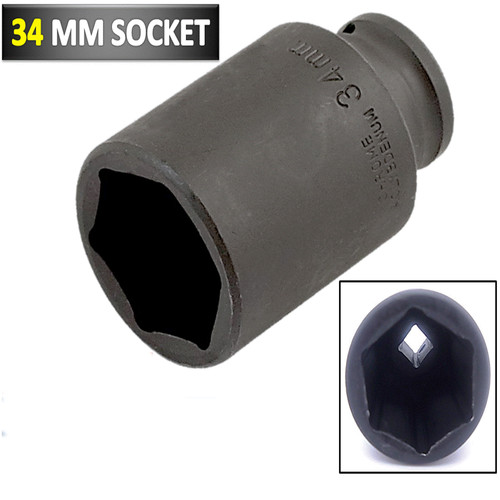 34mm socket deep - socket, 1/2"