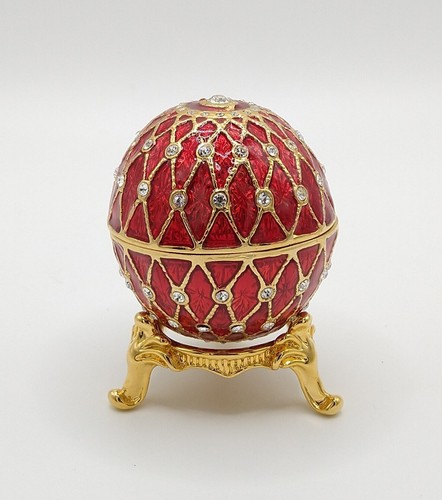 Enamel trinket box egg round - enamel,