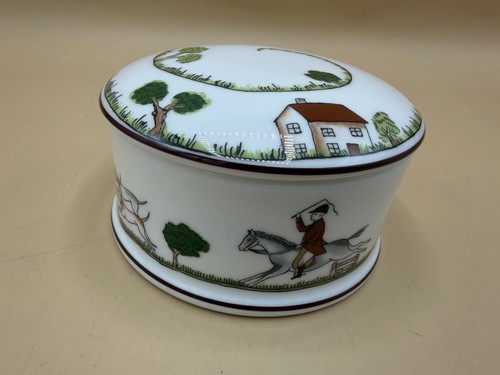 Coalport hunting scene pot - coalport,