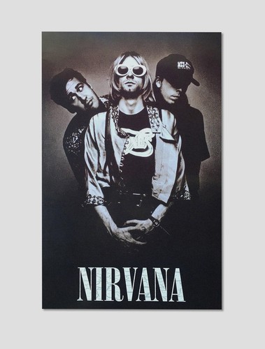 Nirvana black white band - x,