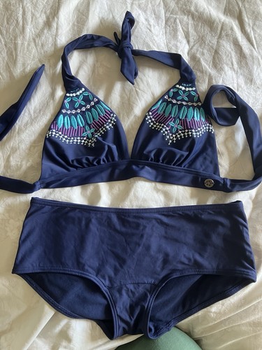 Women navy bikini top - navy,