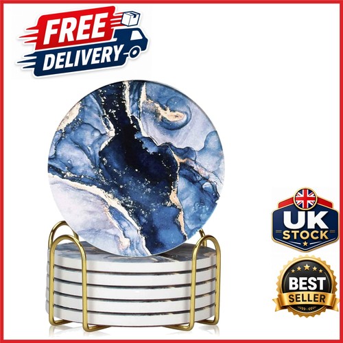4in round ceramic coasters - ceramic, set