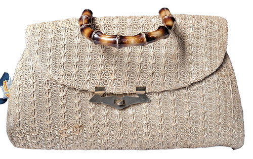 Vintage italian woven bamboo - woven,