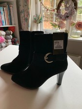 Clarks Black Suede Jumar Lily Ankle Boots - Size 6 - Brand new with tags