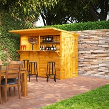 Shed Pent Shiplap 8x4ft Dip Treated Power Pub Garden Outdoor Timber Bar Store