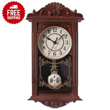 Pendulum Wall Clock Retro Quartz Decorative Wall Clock for Living Room,Free Ship