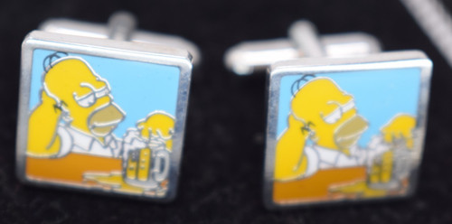 Homer simpson metal cufflinks - simpson,
