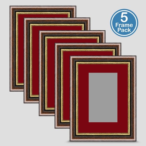 Photo frame brown gold 7x5 - brown,