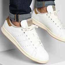 Mens Adidas Stan Smith Retro Trainers - White/Brown - All UK Sizes - ID2031 NEW