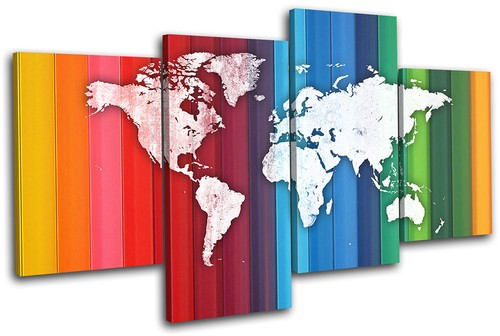 World atlas colourful rainbow - world,
