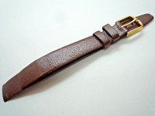 Hirsch Brown 14 mm Genuine Leather Watch Strap Gold Buckle 14mm Lug Open Ended