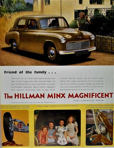 Old vintage advert hillman - advert,