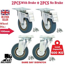4x Castor Wheels 100mm Heavy