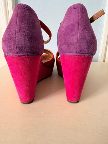 Clarks suede wedge sandals - suede,