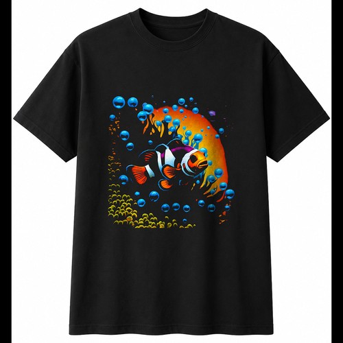 Neon clownfish mens shirt - neon,