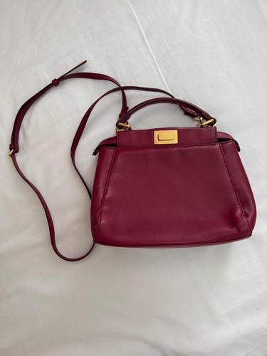 Fendi leather burgundy - fendi,